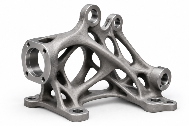 Metal additive manufacturing failure analysis illustrated with a topology optimized 3D printed titanium bracket